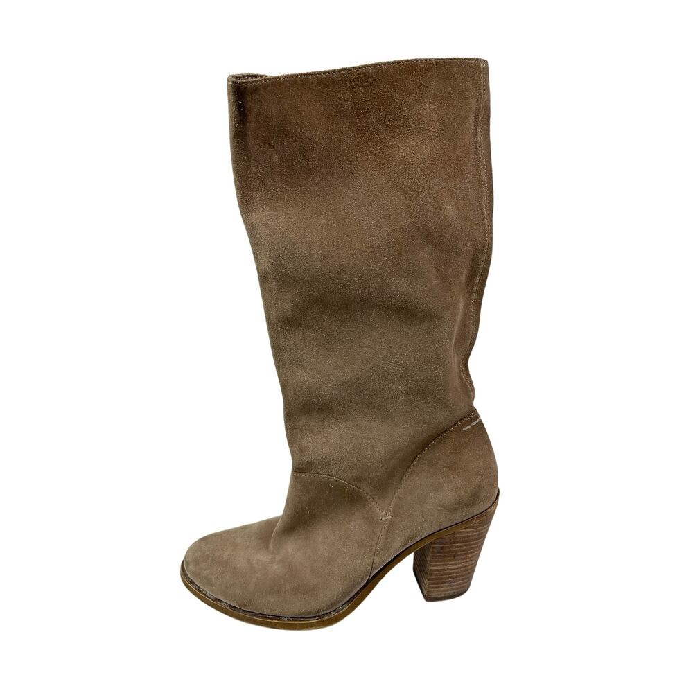 Lucky Brand Eadon Women's Suede Round Toe Block Heel Knee High Slouch Boots 8